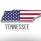 Vector illustration of tennessee county state with US united states flag as a texture suitable for a map logo or design purposes