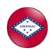 Arkansas state flag of the USA badge button isolated over white